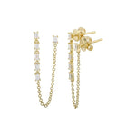 Baguettes Diamond Chain Earring