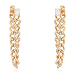 Emerald Cut Diamond Cuban Chain Earring