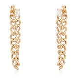 Emerald Cut Diamond Cuban Chain Earring