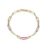 Small Enamel Clasp Paperclip Bracelet