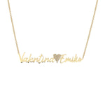 Two Gold Names and Charm Necklace