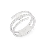 Three Row Solitaire Wrap Ring