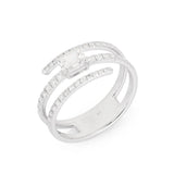 Three Row Solitaire Wrap Ring