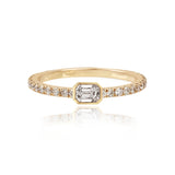 Solitaire Bezel Diamond Pave Ring