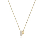 Fluted Side Pave Initial Necklace