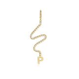 Wiggly Pave Gold Initial Charm