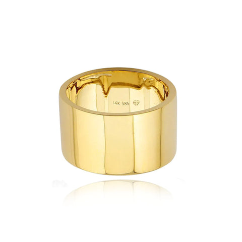 Thick Gold Cigar Band Ring