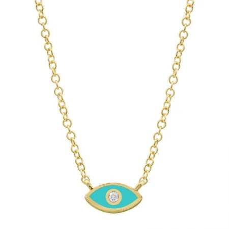 Enamel Evil Eye Necklace