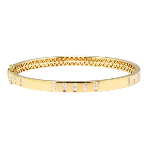 Spaced Baguette Diamond Bangle