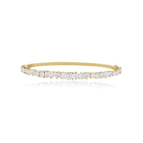 Vertical Multi Shape Diamond Bangle