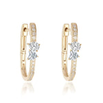 Two Diamonds Oval Hoops