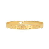 Gold Engraved Clip-on Bangle