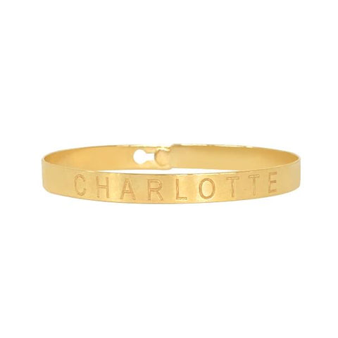 Gold Engraved Clip-on Bangle