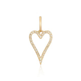 Large Pave Cutout Modern Heart Charm