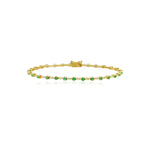 Gemstone and Diamonds Segment Tennis Bracelet