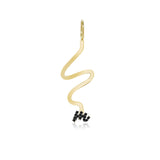 Wiggly Pave Initial Gold Charm